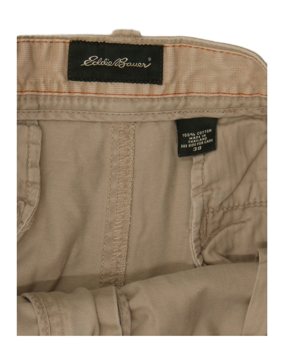 EDDIE BAUER Mens Chino Shorts W38 XL Beige Cotton