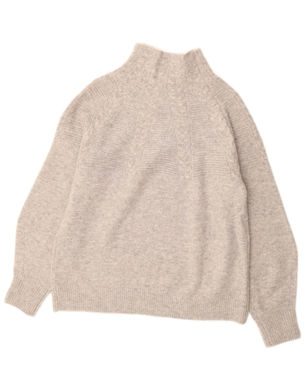 Maglione maglione da donna con collo alto Topshop UK 10 piccolo grigio screziato