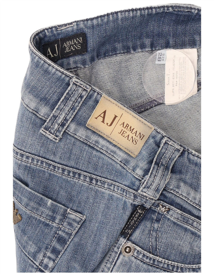 Jeans dritti da donna Armani W28 L30 cotone blu