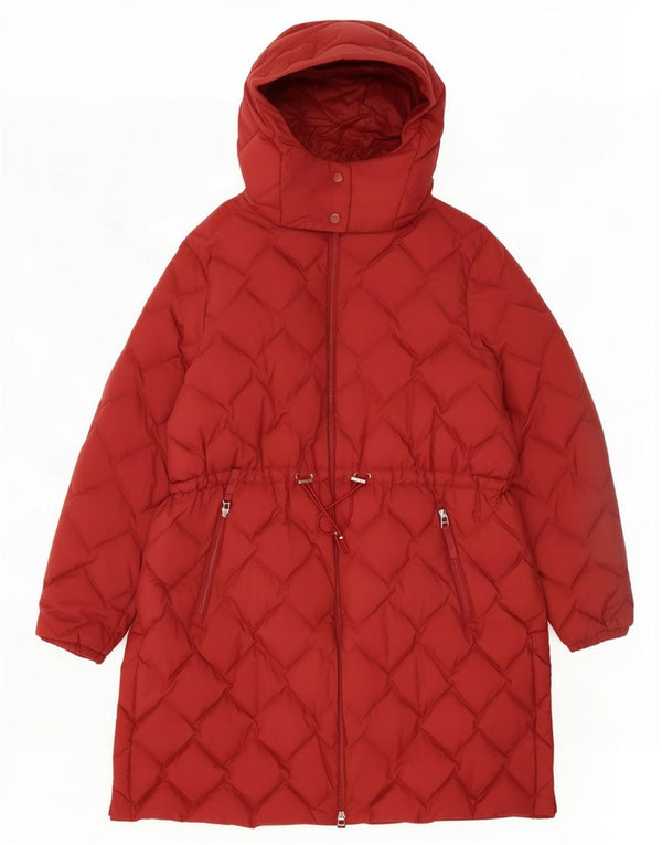 Cappotto imbottito con cappuccio da donna Marks & Spencer UK 22 3XL rosso poliammide