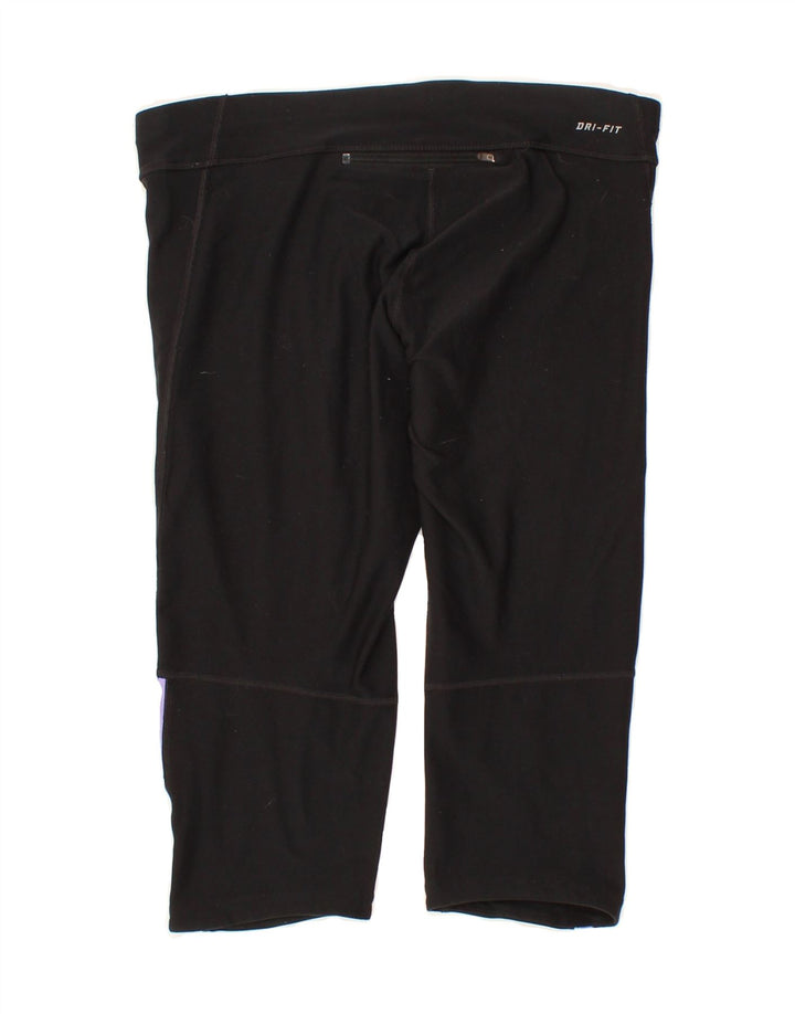 NIKE Womens Dri Fit Capri Leggings UK 14 Medium  Black Colourblock Vintage Nike and Second-Hand Nike from Messina Hembry 
