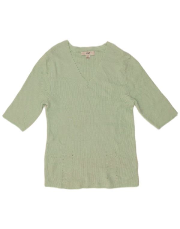 Top camicetta da donna Marks & Spencer UK 12 Viscosa verde medio