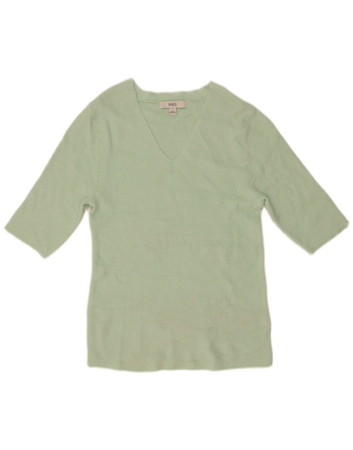 Top camicetta da donna Marks & Spencer UK 12 Viscosa verde medio