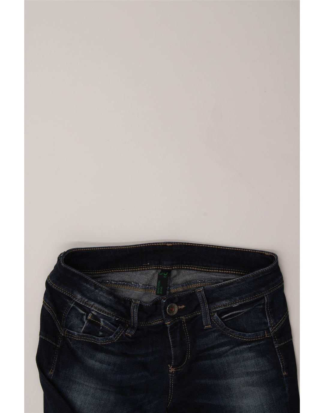 BENETTON Womens Slim Jeans W30 L28 Navy Blue Vintage Benetton and Second-Hand Benetton from Messina Hembry 