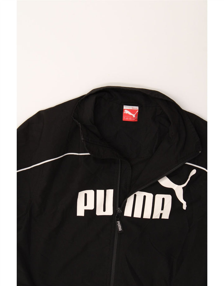 PUMA Mens Graphic Tracksuit Top Jacket  Small Black Polyester Vintage Puma and Second-Hand Puma from Messina Hembry 