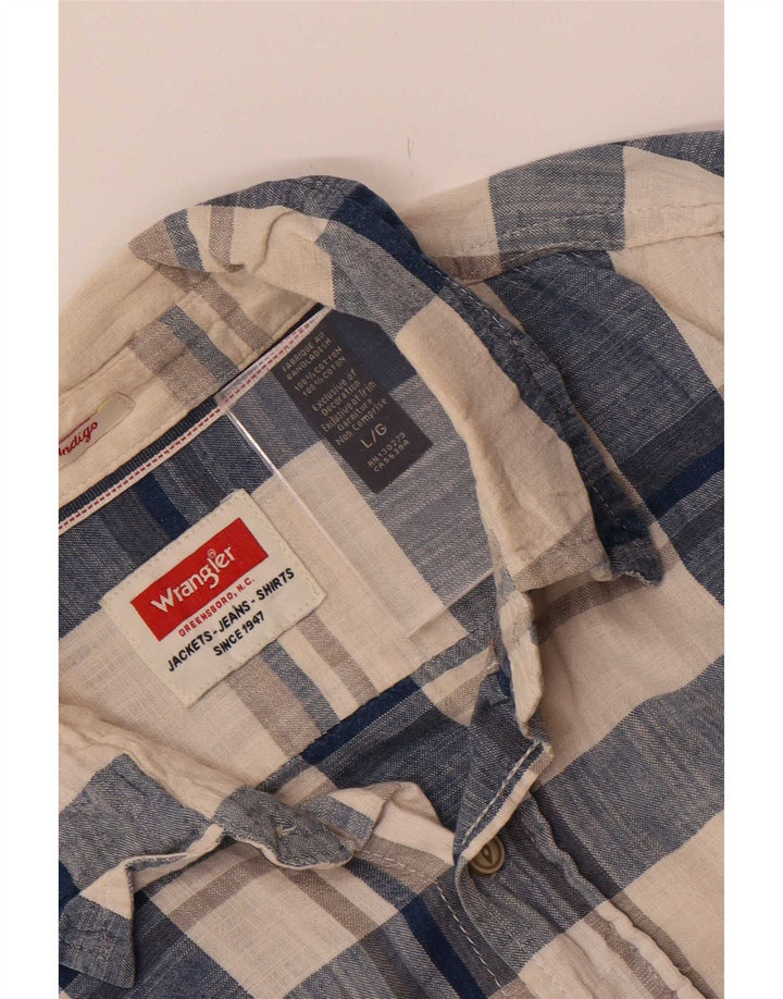 Camicia da uomo Wrangler grande in cotone a quadri beige
