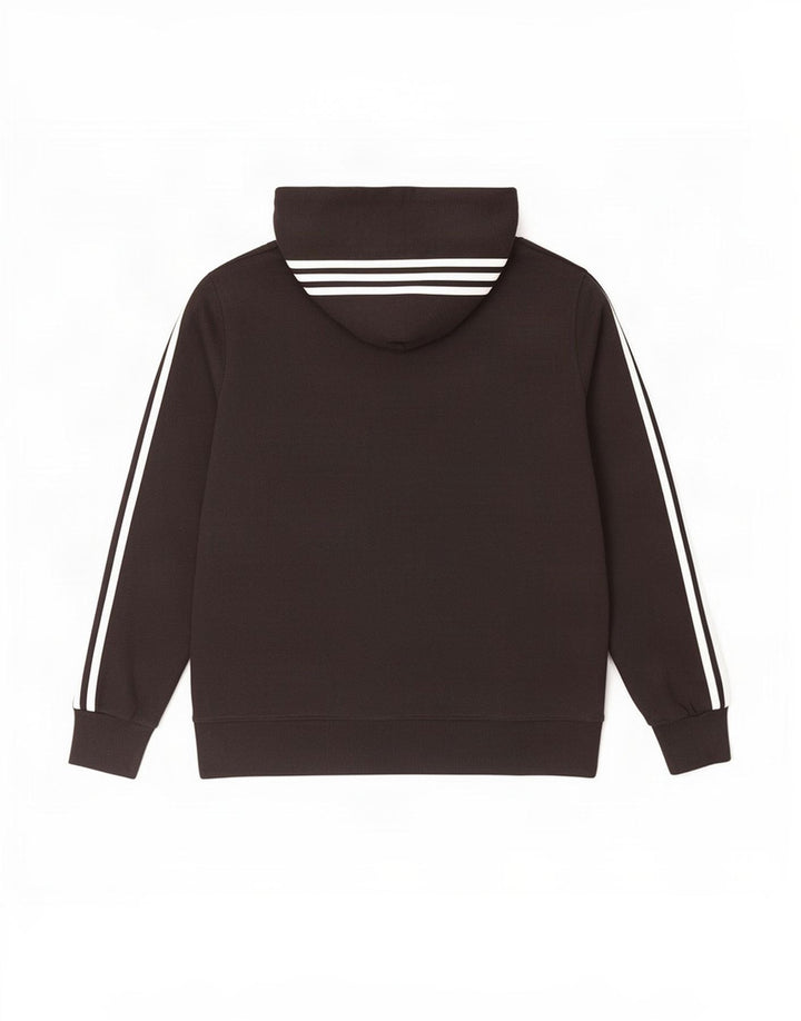 Maglione con cappuccio e zip Adidas da uomo in cotone nero medio