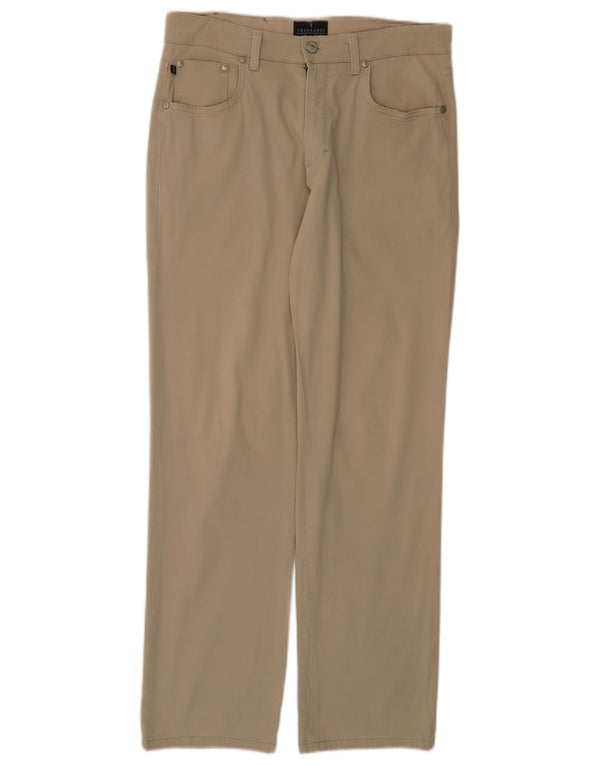 Pantaloni Casual Dritti Uomo TRUSSARDI IT 50 Large W34 L29 Cotone Beige