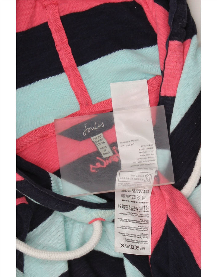 JOULES Felpa con cappuccio da donna UK 20 2XL Cotone a righe multicolore