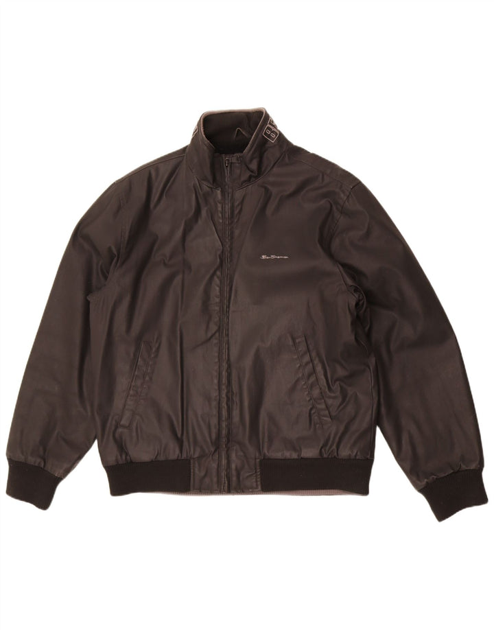 Giubbotto bomber grafico da uomo Ben Sherman UK 40 grande cotone nero