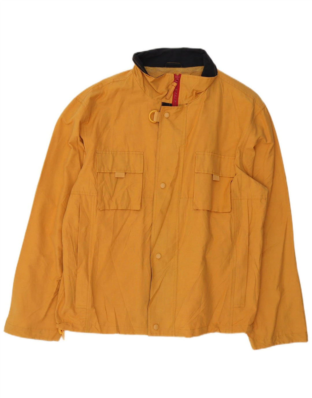 Giacca antipioggia vintage da uomo UK 42 XL in nylon giallo