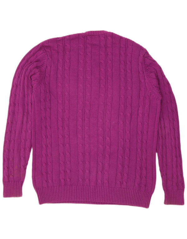 Maglione maglione girocollo da uomo Marks & Spencer grande cotone viola