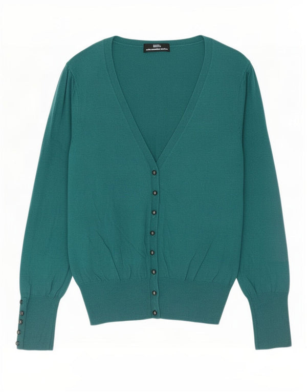 Maglione cardigan da donna Marks & Spencer UK 16 grande viscosa verde