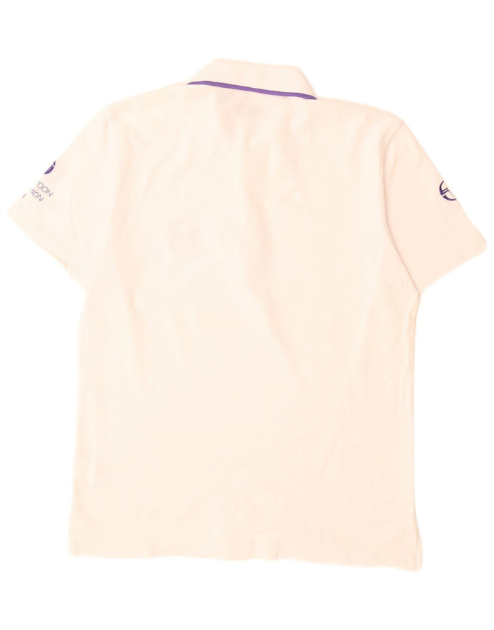 Polo grafica da uomo Sergio Tacchini piccola in cotone bianco