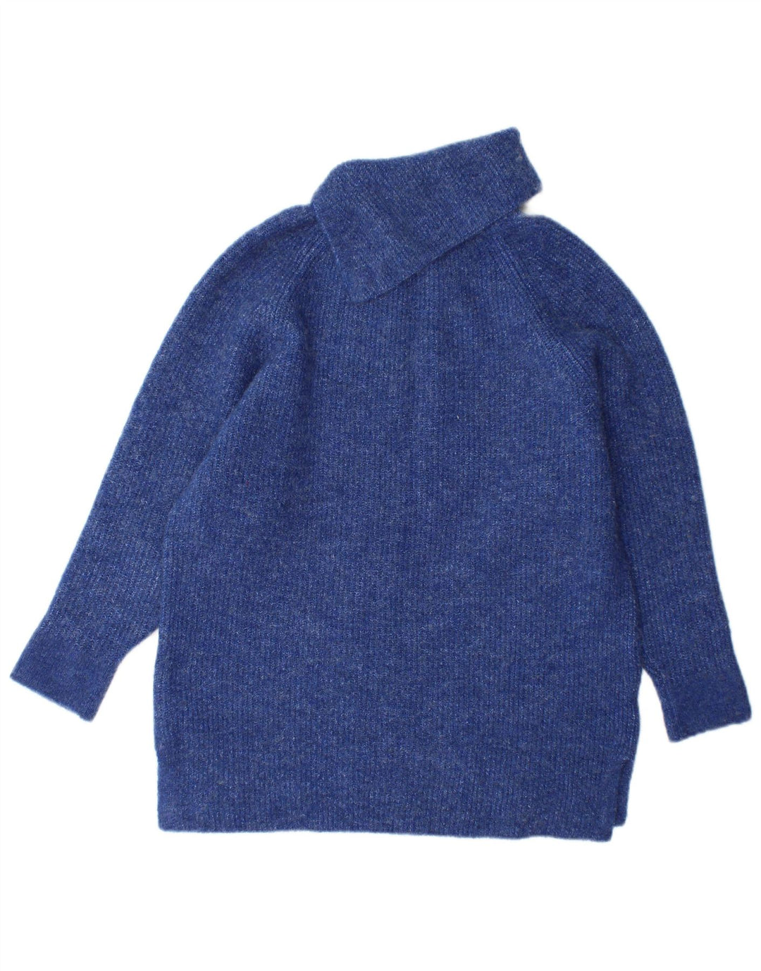 Maglione maglione collo alto da donna Monsoon UK 10 piccolo acrilico blu