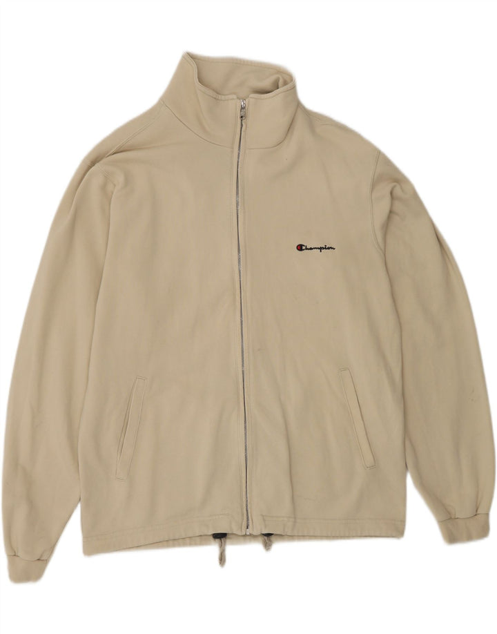CHAMPION Giacca da tuta da uomo di grandi dimensioni in cotone beige