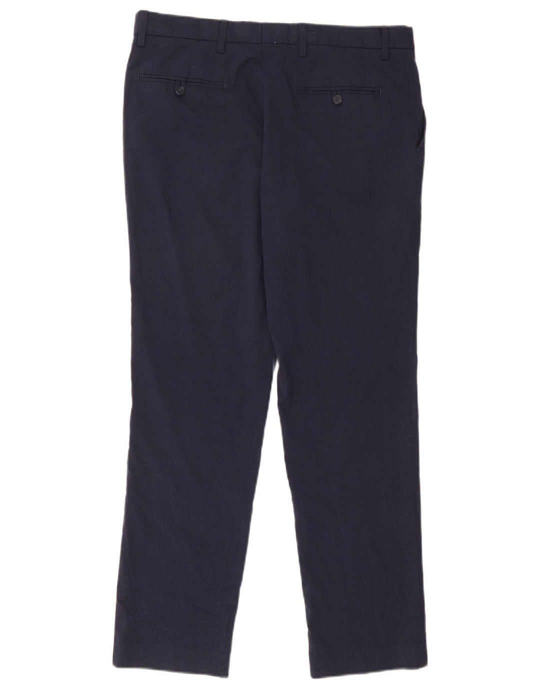 Pantaloni chino slim fit da uomo Marks & Spencer W34 L31 poliestere blu navy
