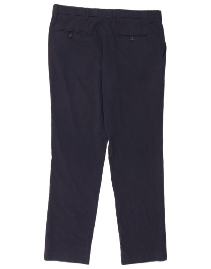 Pantaloni chino slim fit da uomo Marks & Spencer W34 L31 poliestere blu navy