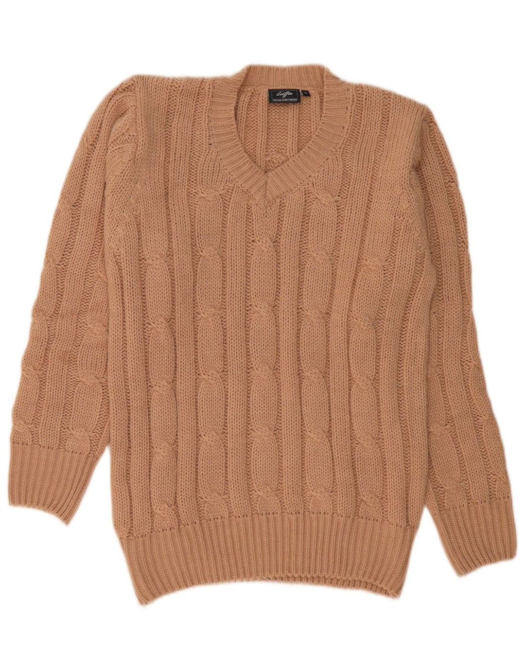 Maglione da donna con scollo a V Lotto UK 12 Acrilico marrone medio