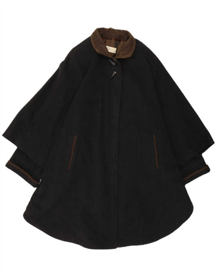 MADEMOISELLE Cappotto poncho Petite da donna UK 20 2XL Lana vergine grigia