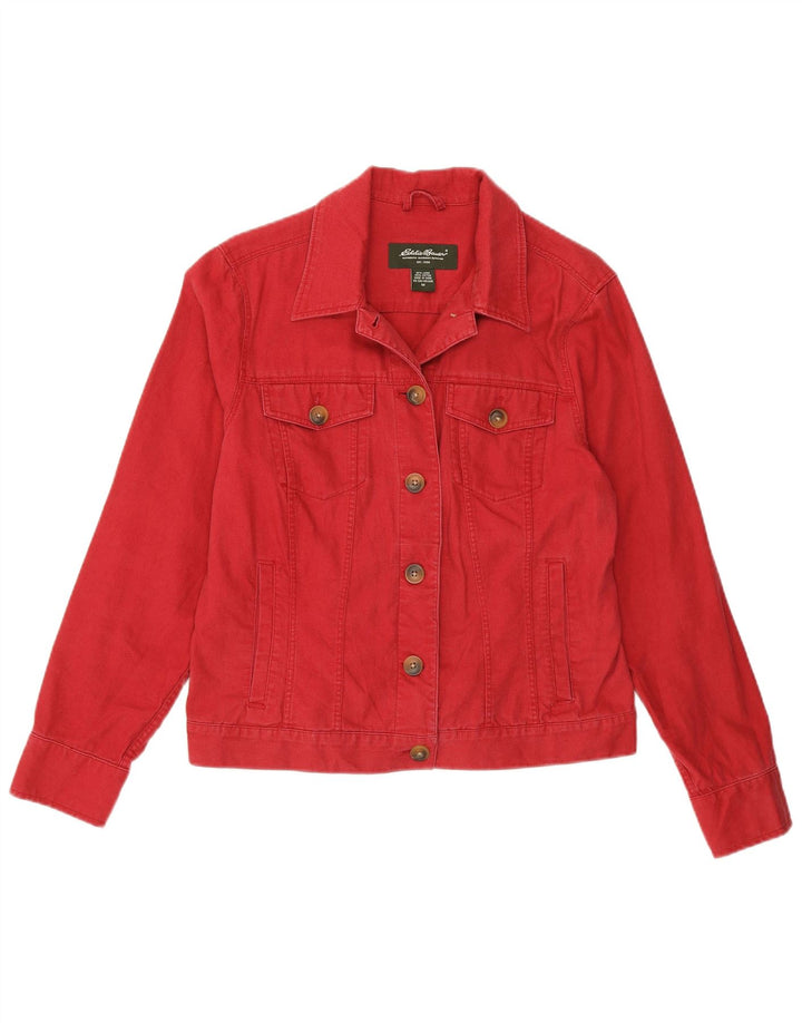 Giacca bomber da donna Eddie Bauer UK 14 Lino rosso medio