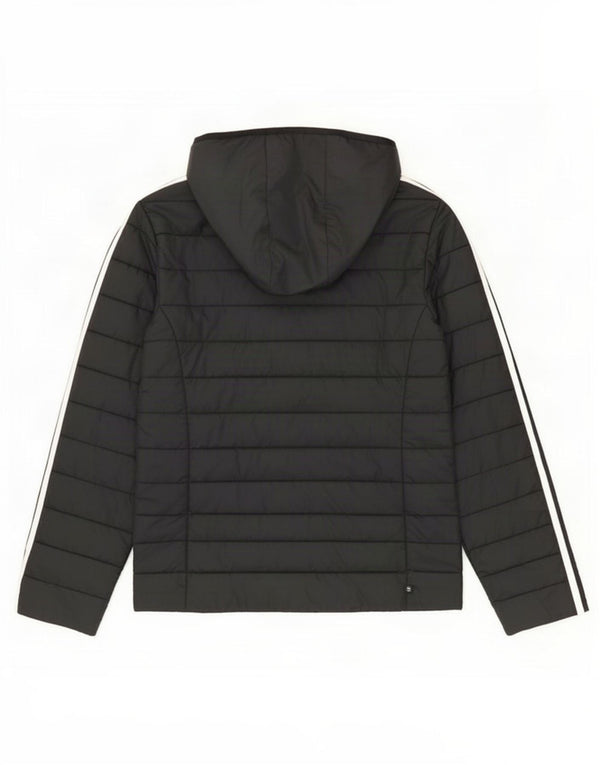 Giacca imbottita con cappuccio da donna Adidas UK 14 poliestere nero medio