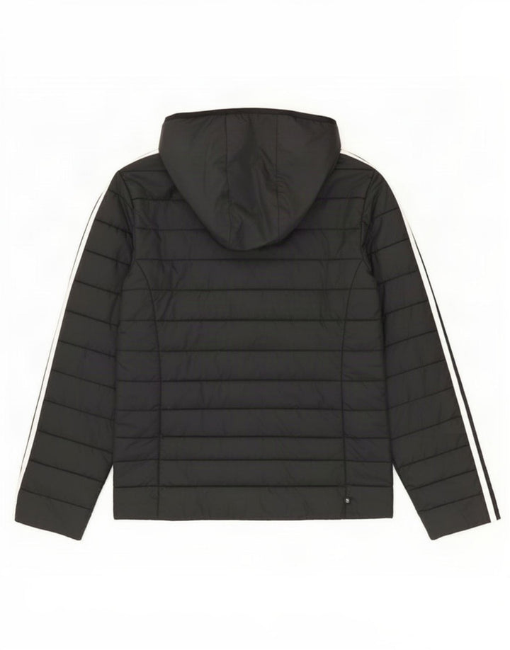 Giacca imbottita con cappuccio da donna Adidas UK 14 poliestere nero medio