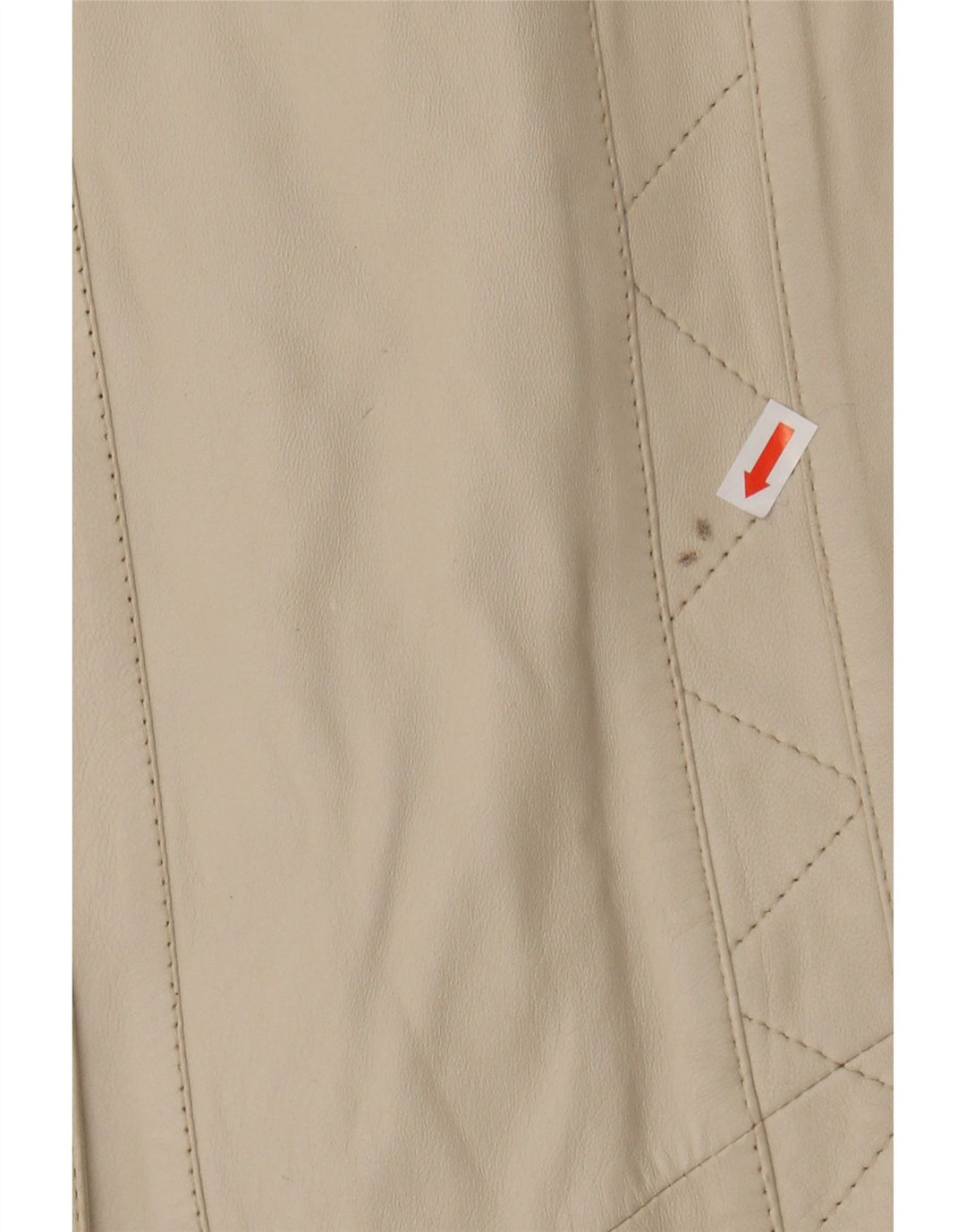 VINTAGE Womens Leather Jacket UK 20 2XL Beige Vintage Vintage and Second-Hand Vintage from Messina Hembry 