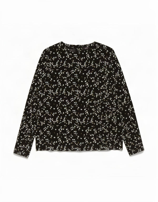 Camicetta a maniche lunghe da donna Marks & Spencer UK 8 Small Black Floral