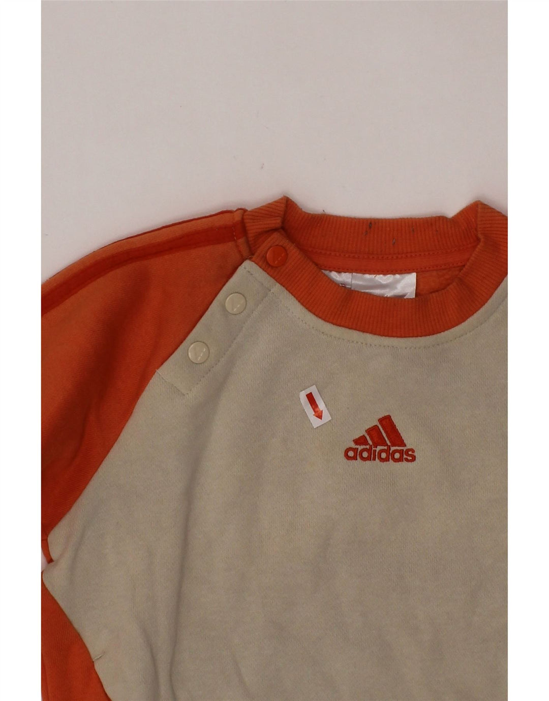 Felpa ADIDAS per neonata, 12-18 mesi, in cotone color block arancione