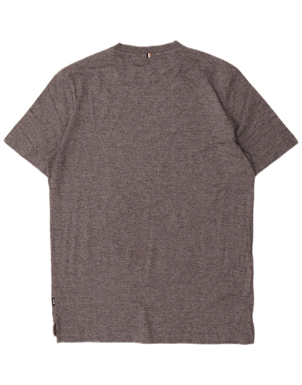 Hugo Boss T-shirt regolare da uomo a maniche corte Top Large in cotone chiazzato grigio