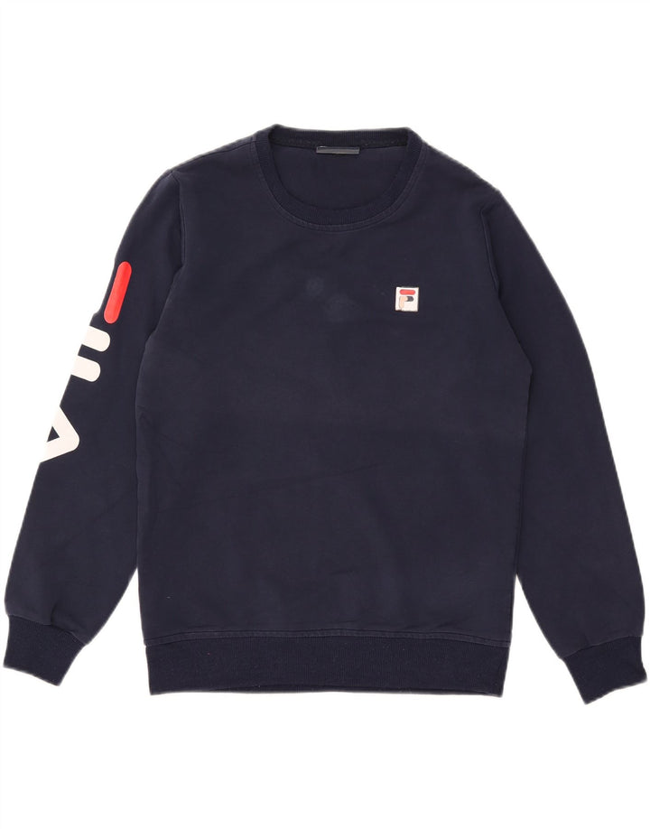 Felpa grafica da donna Fila Jumper UK 16 Large Blu Navy Poliestere