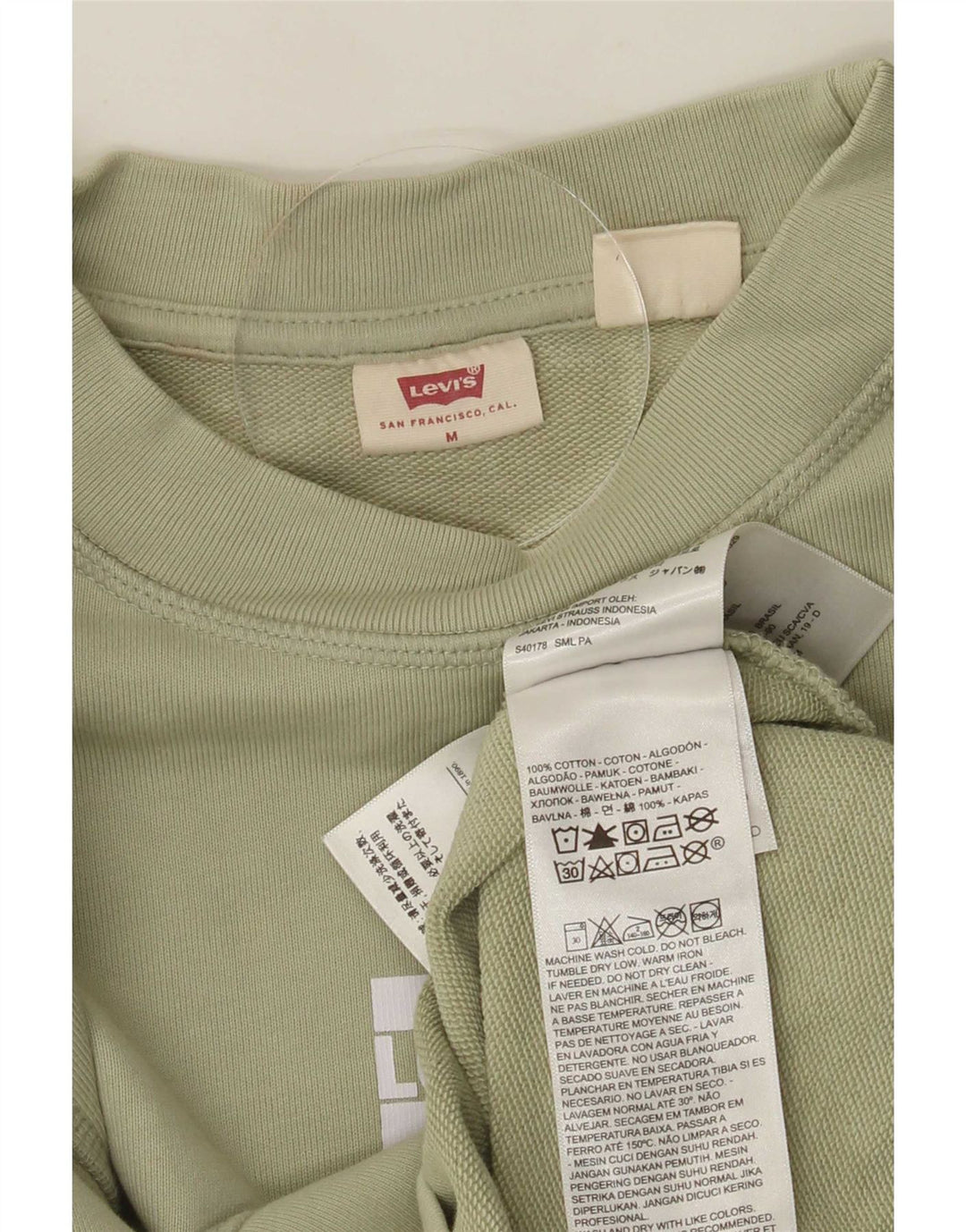 Felpa da uomo Levi's in cotone verde medio