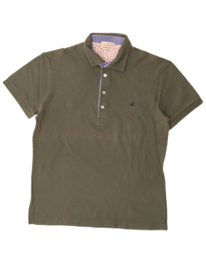 Brooksfield Polo da Uomo IT 52 Large Khaki Cotone