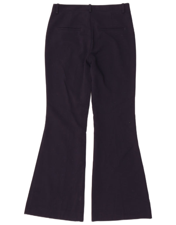Pantaloni casual svasati da donna Zara piccoli W26 L31 poliestere blu navy
