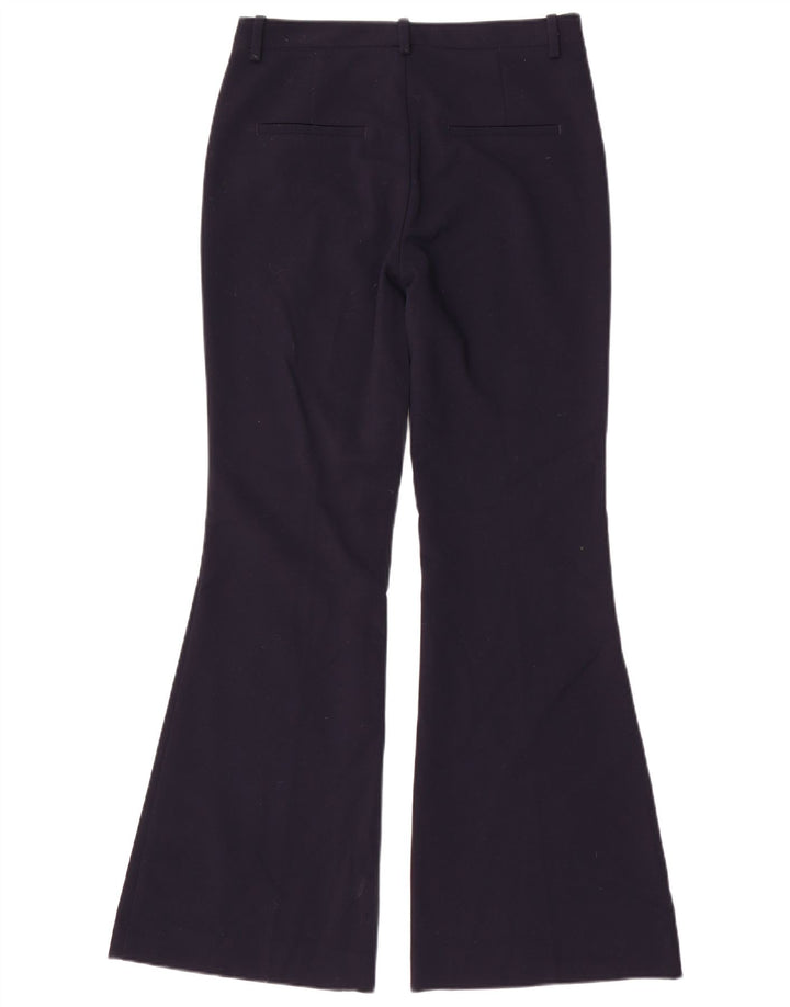 Pantaloni casual svasati da donna Zara piccoli W26 L31 poliestere blu navy