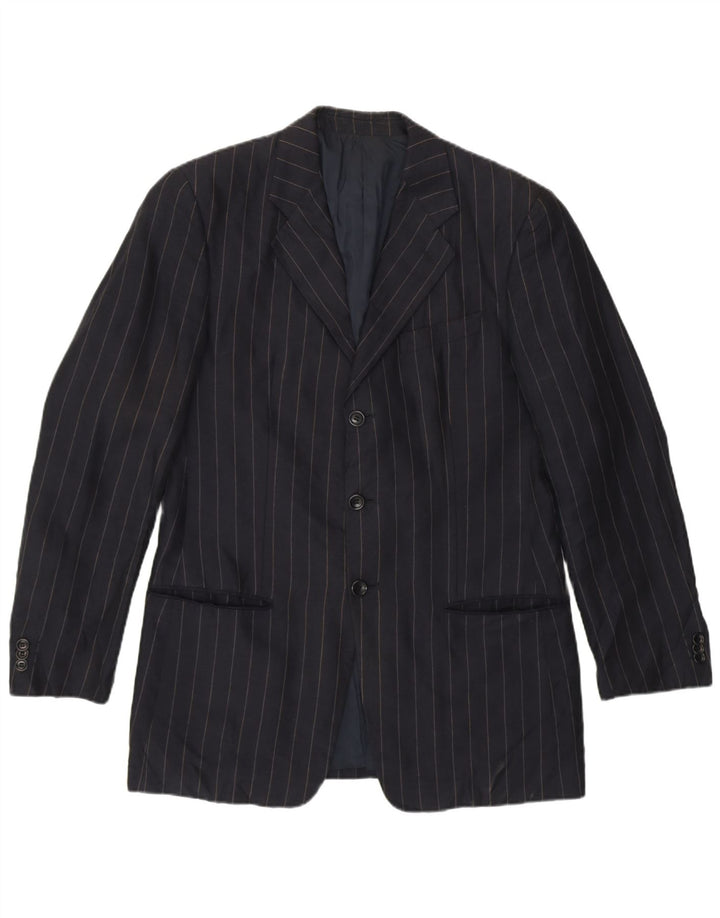 Giacca blazer da uomo Armani Collezioni IT 48 piccola gessata blu navy