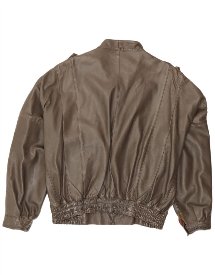 Giacca in pelle vintage da uomo IT 52 XL in pelle marrone