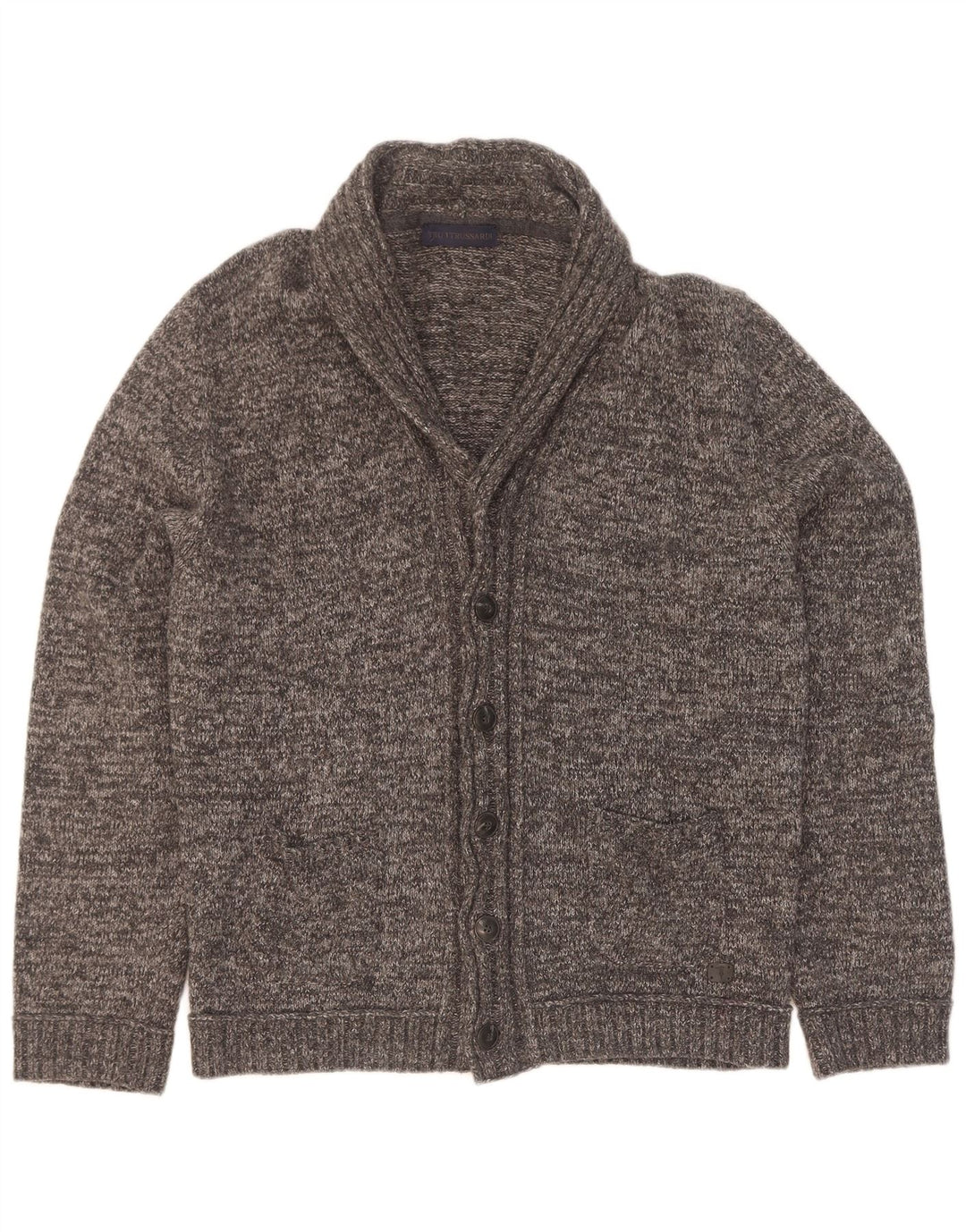 Maglia Cardigan Uomo Trussardi XL Viscosa Puntinata Grigia