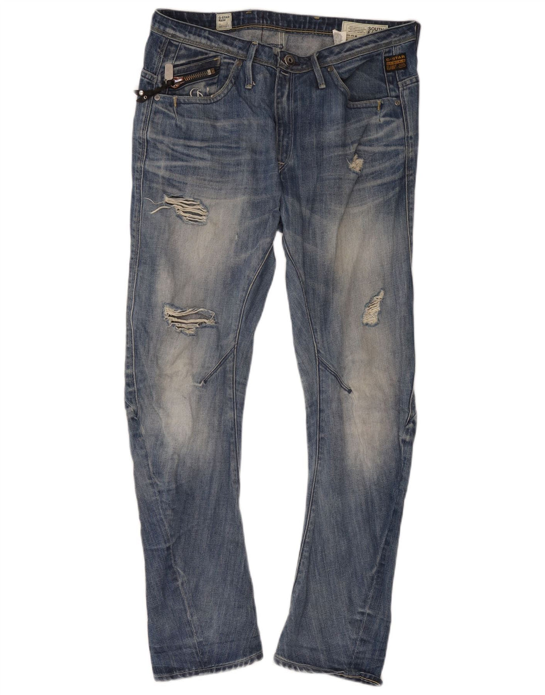 Jeans slim invecchiati da uomo G-Star W29 L32 cotone blu