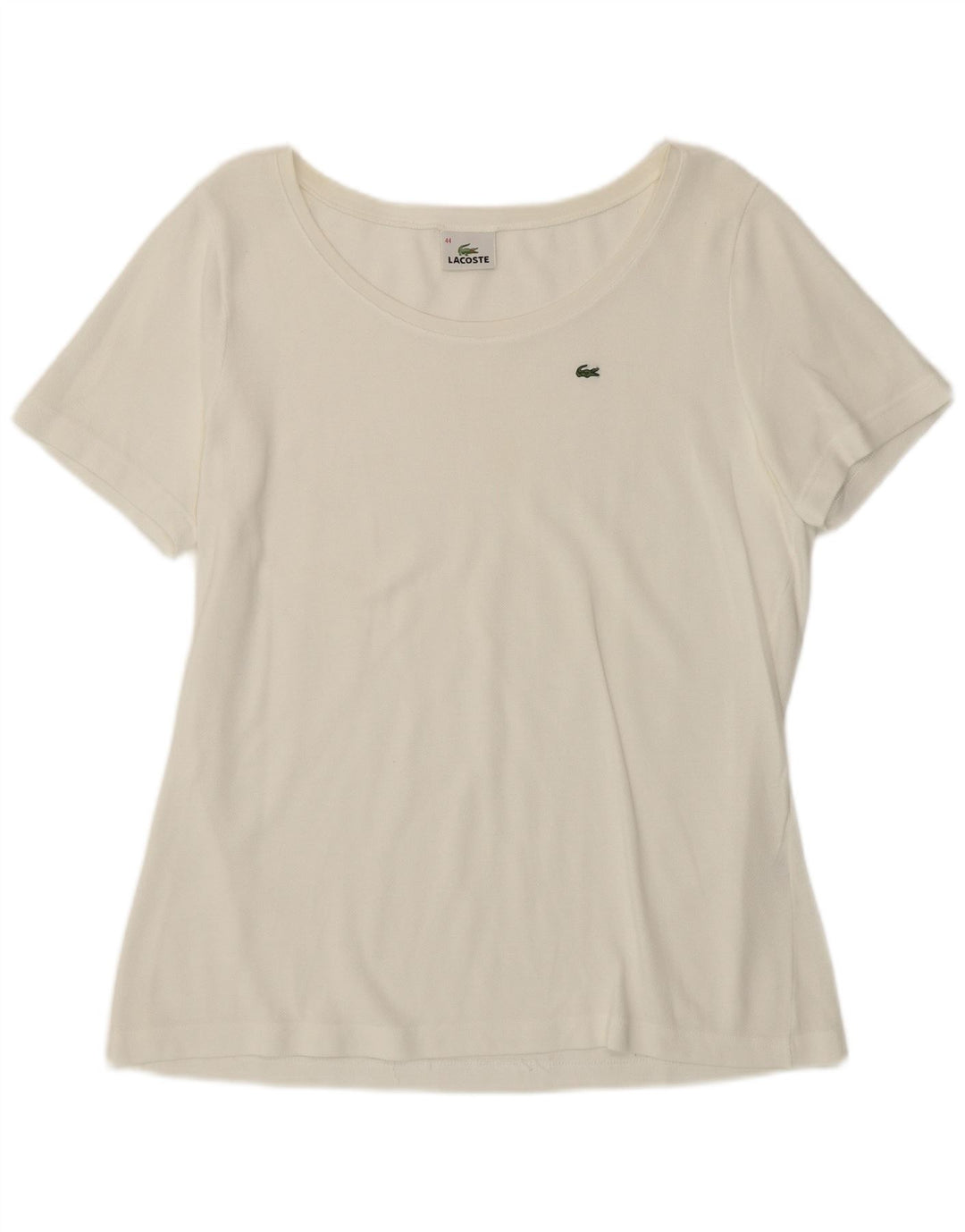 T-shirt da donna Lacoste taglia 44 grande in cotone bianco