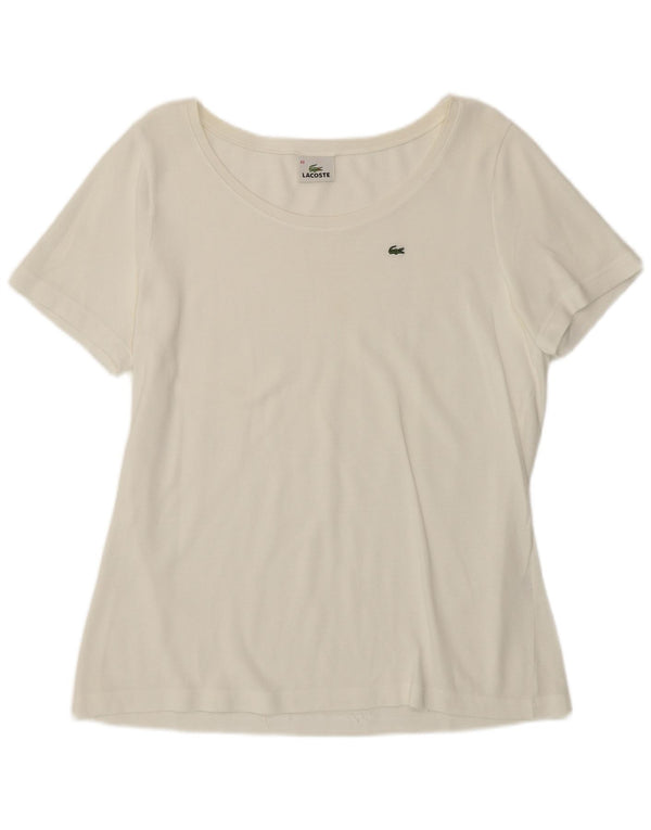 T-shirt da donna Lacoste taglia 44 grande in cotone bianco