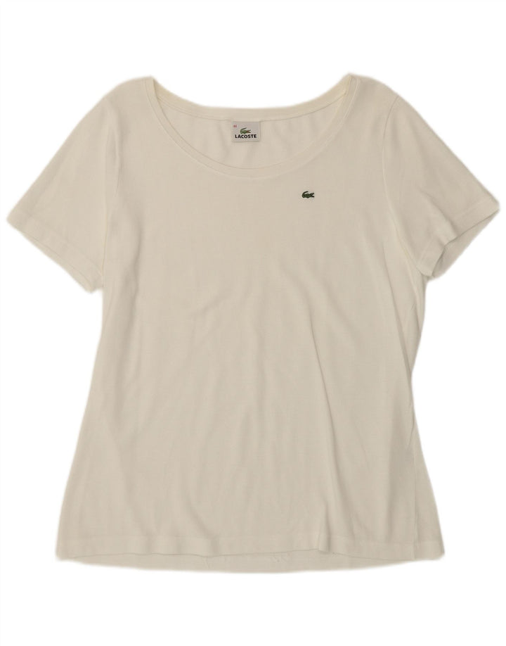 T-shirt da donna Lacoste taglia 44 grande in cotone bianco