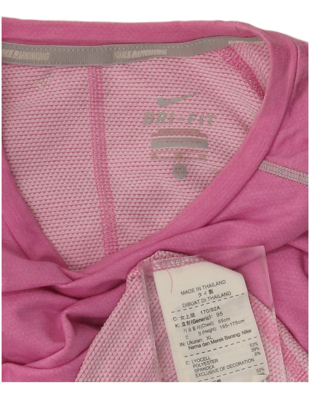 Top NIKE Dri Fit da donna a maniche lunghe UK 18 XL Lyocell rosa