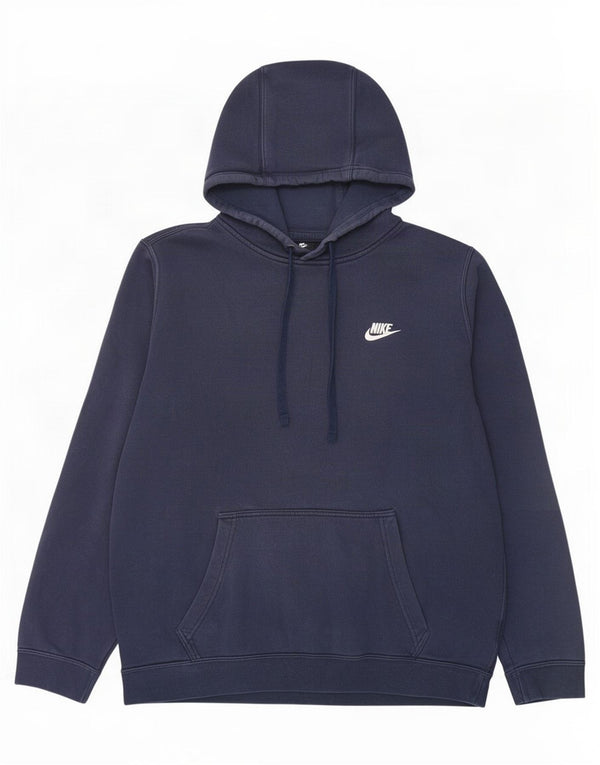 Felpa con cappuccio da uomo Nike Large in cotone blu navy