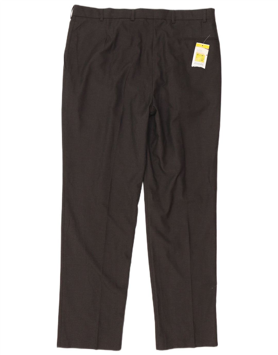 Pantaloni da abito dritti da uomo Marks & Spencer W38 L33 poliestere marrone