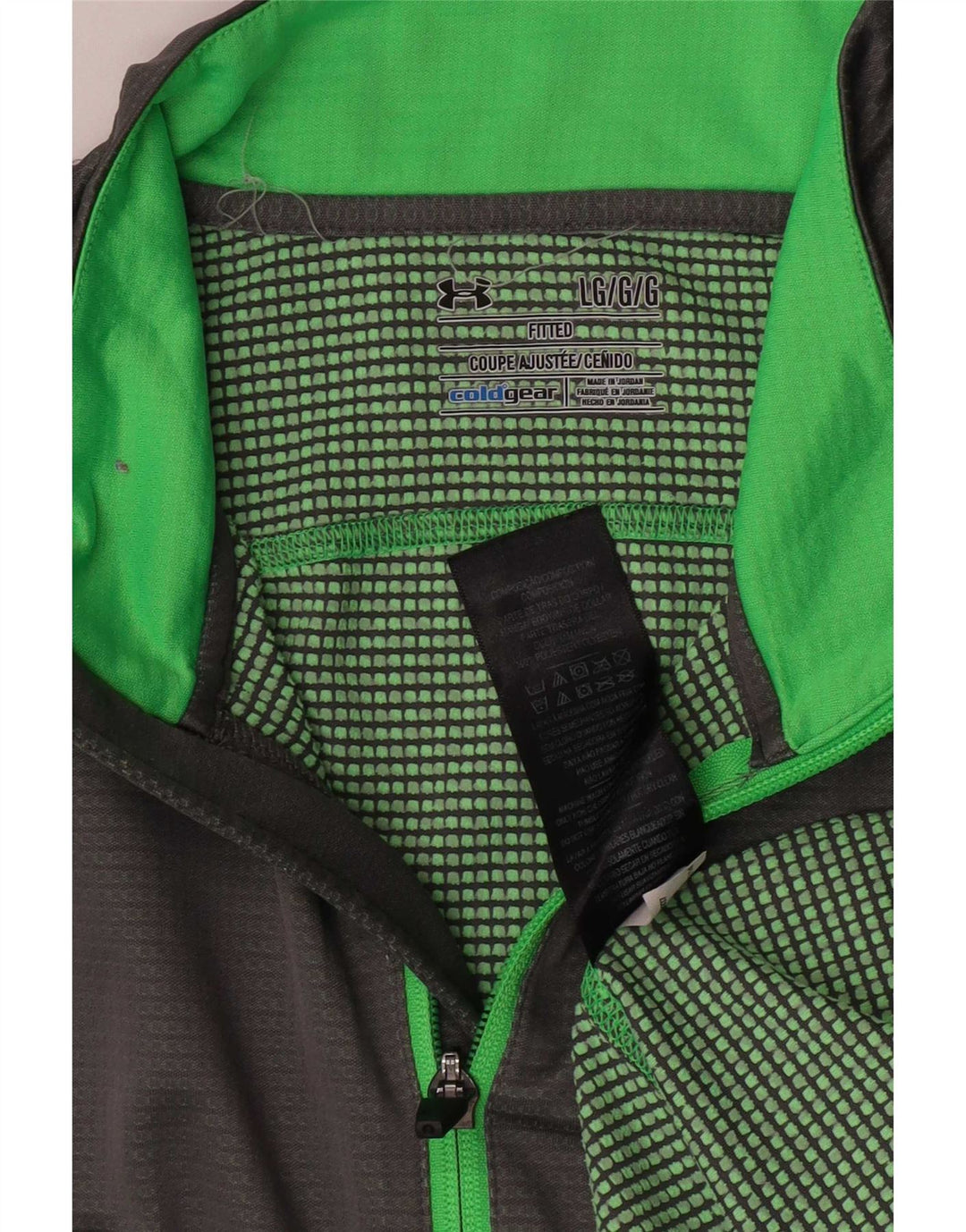 Under Armour Top da uomo con zip e collo a maniche lunghe, grande, in poliestere grigio, sportivo