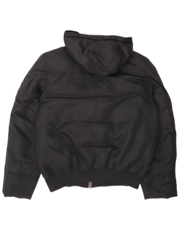 Giacca imbottita con cappuccio da uomo Benetton IT 54 2XL Poliestere nero