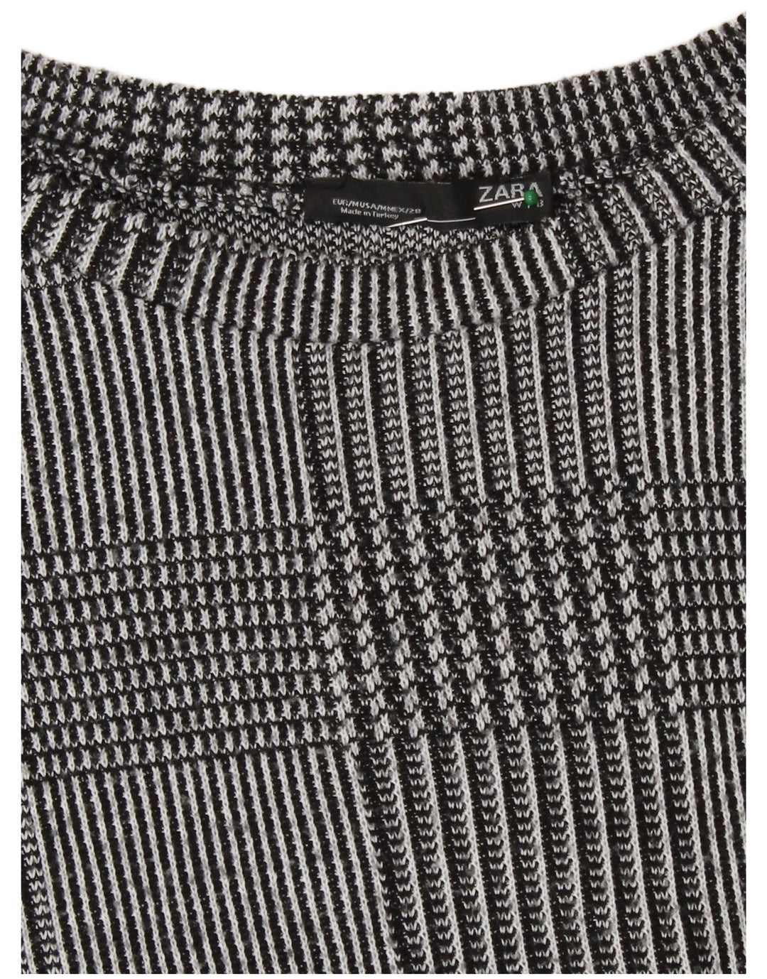 Top Zara da donna a maniche lunghe UK 14 Poliestere pied de poule grigio medio