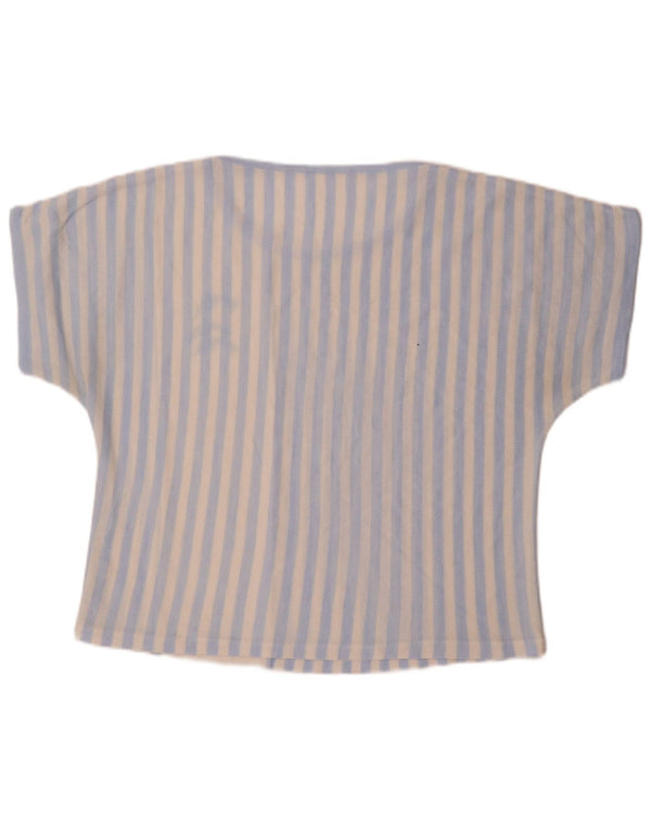 T-shirt vintage da donna Top UK 16 a righe grandi blu